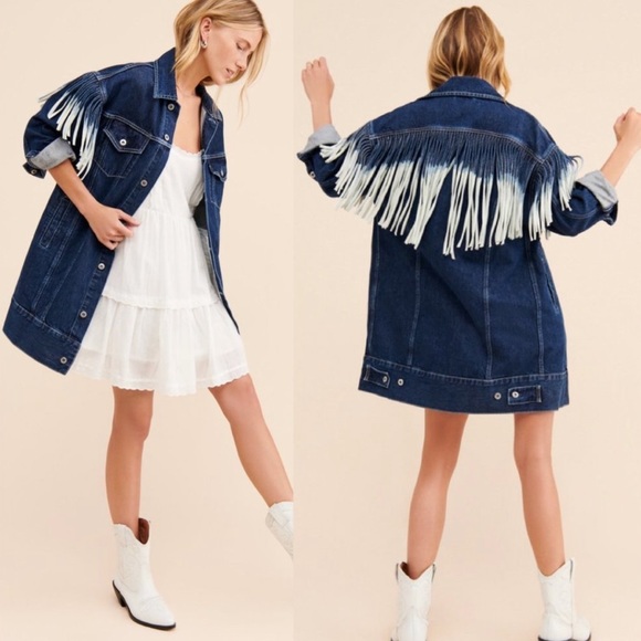Levi's Jackets & Coats Nwt Levis Denim Fringe Jacket Dress Western